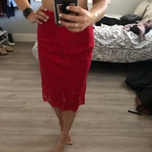 Lacey red skirt